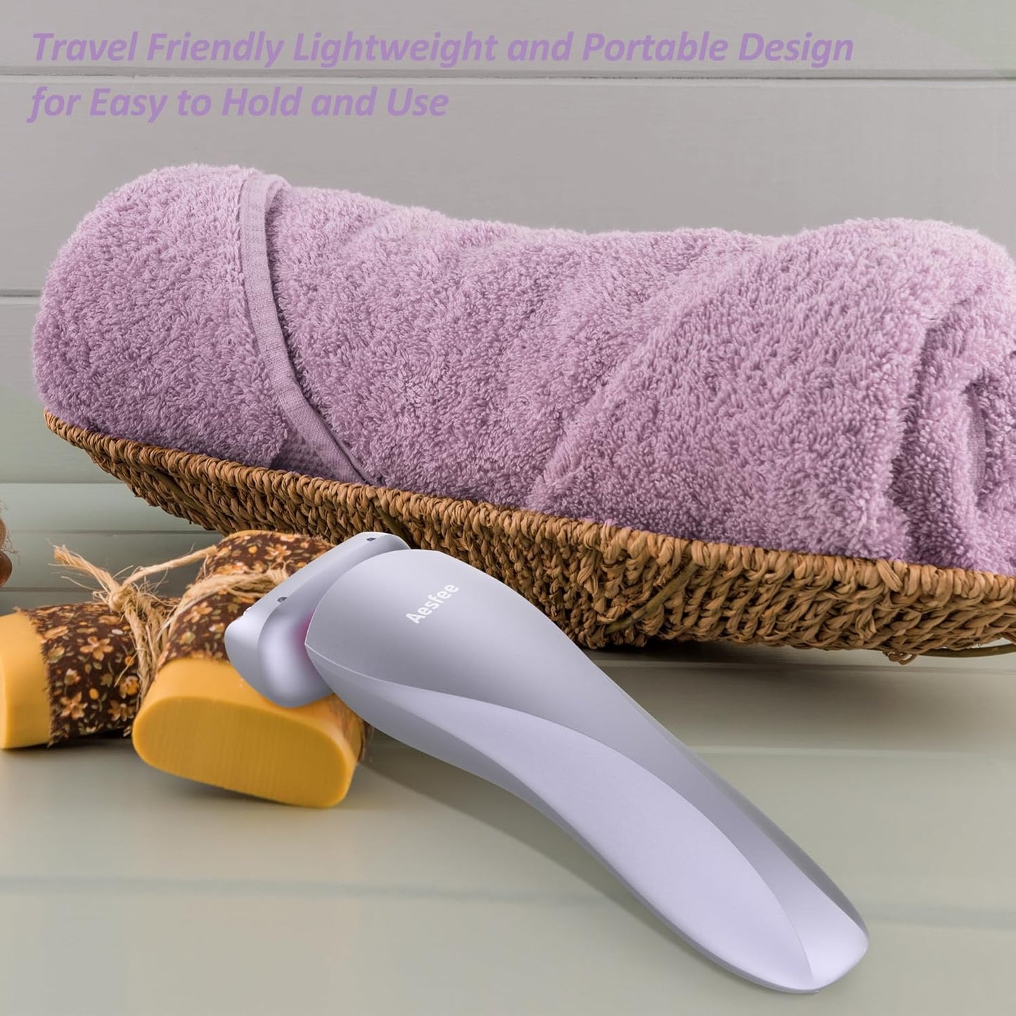 Women's Electric Shaver for Legs and Body - Waterproof Portable Hair Trimmer for Pubic, Underarm, and Bikini Areas, USB Rechargeable, Painless Design (Purple)