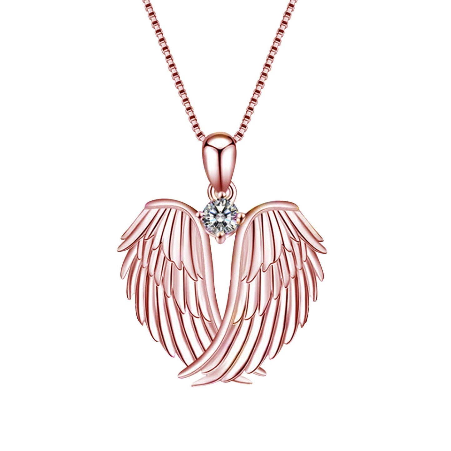 Jewelry on Clearance!Necklaces for Women Angel Wings Necklace 925 Silver Guardian Angel Wings Pendant Birthstone Necklace for Women Jewelry Gifts