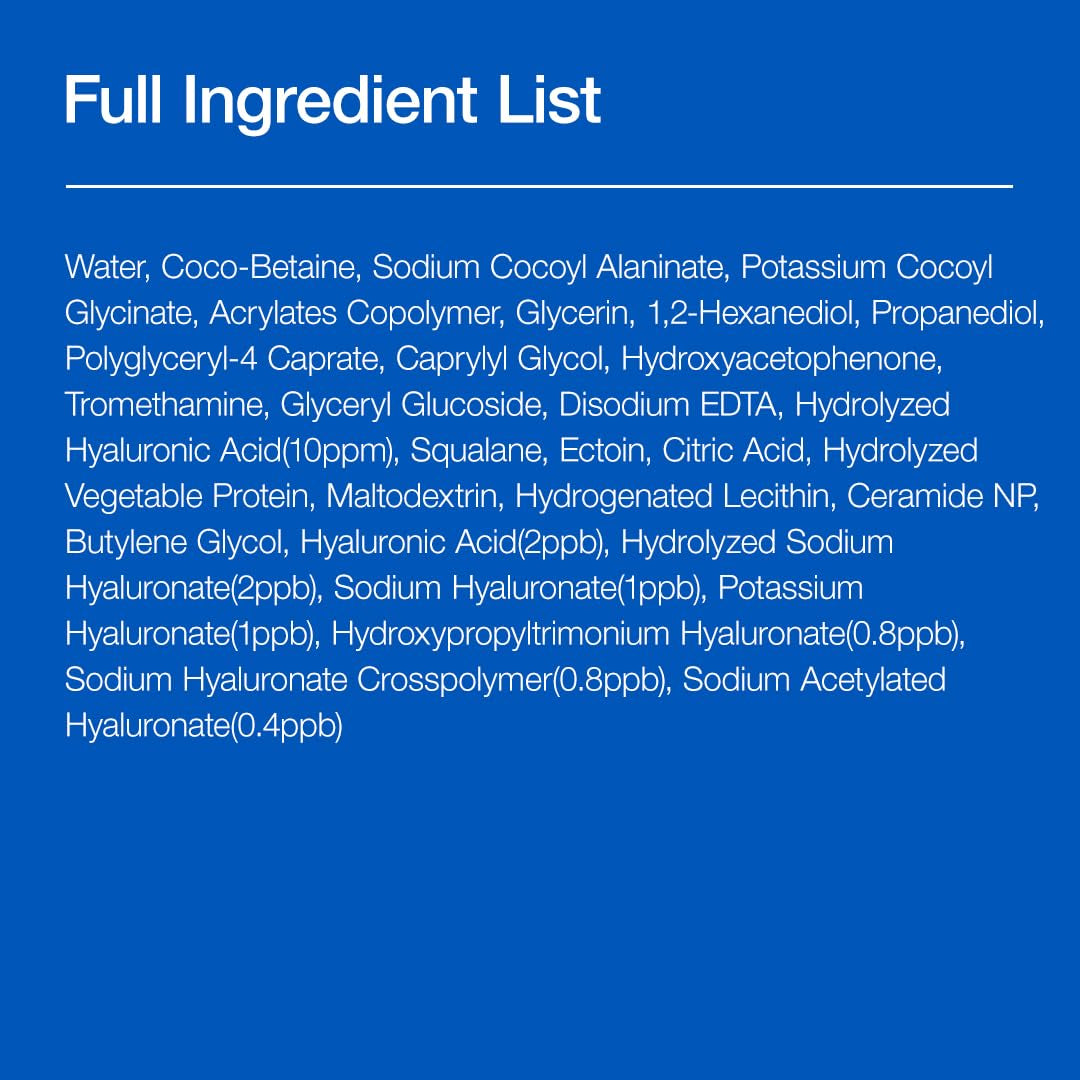 Moisturizing Gentle Gel Cleanser with Hyaluronic Acid, Squalane, and Ceramide - pH Balanced Foaming Facial Cleanser for Daily Hydration (150ml / 5.07 fl oz)