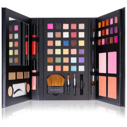 Glamour Girl Makeup Collection: Comprehensive Eyeshadow Palette Featuring Blushes, Lipsticks, Lip Gloss, Mirror, Applicators, and Elegant Gift Packaging
