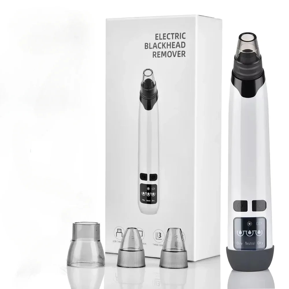 USB Electric Blackhead Removal Vacuum with Suction - Facial Pore Cleaner for Acne and Pimple Extraction