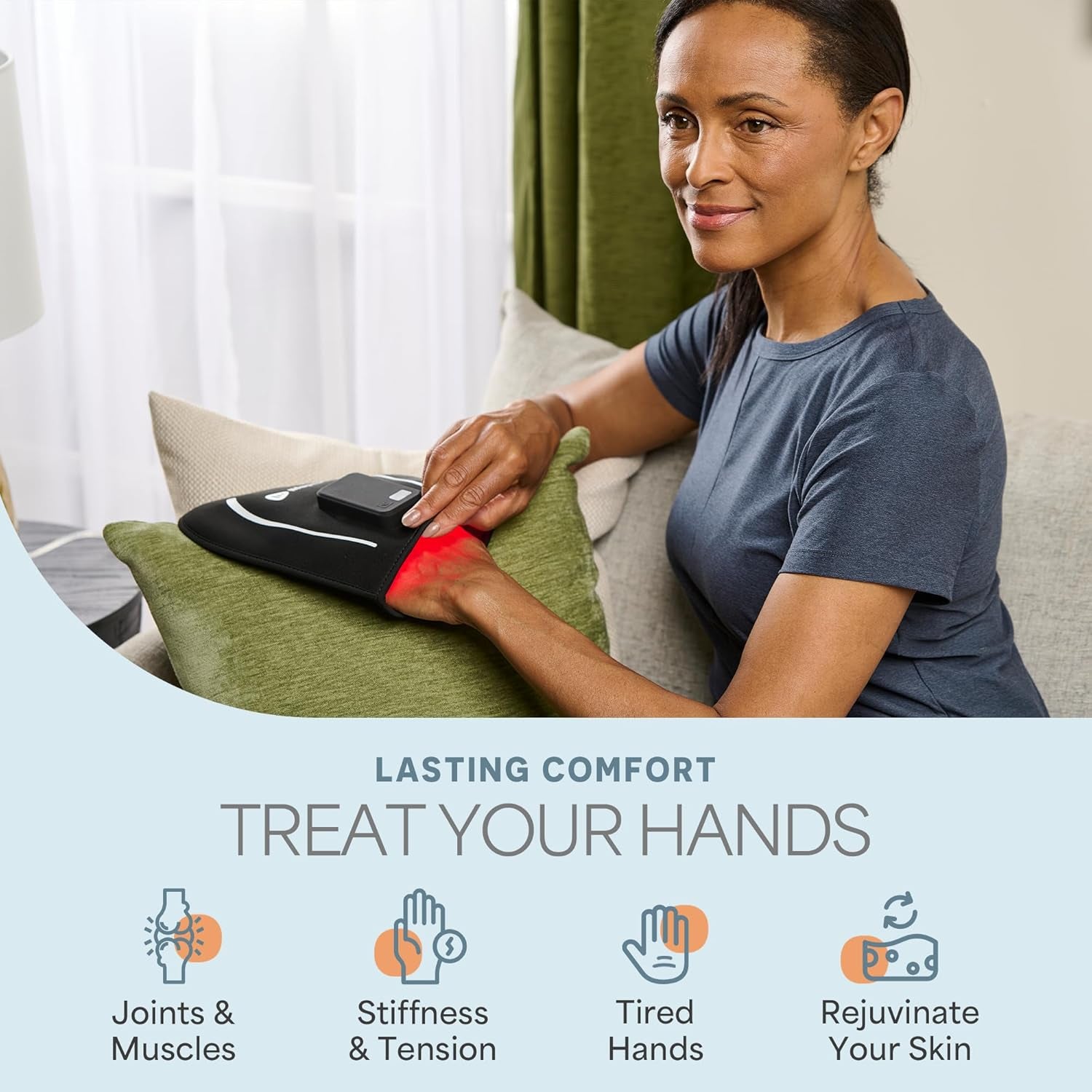 Cordless Red Light Therapy Glove and Foot Wrap for Hands, Feet, and Ankles – Dual Wavelength Infrared Treatment (660Nm & 850Nm) with Auto Shut-Off Timer for Enhanced Wellness and Comfort