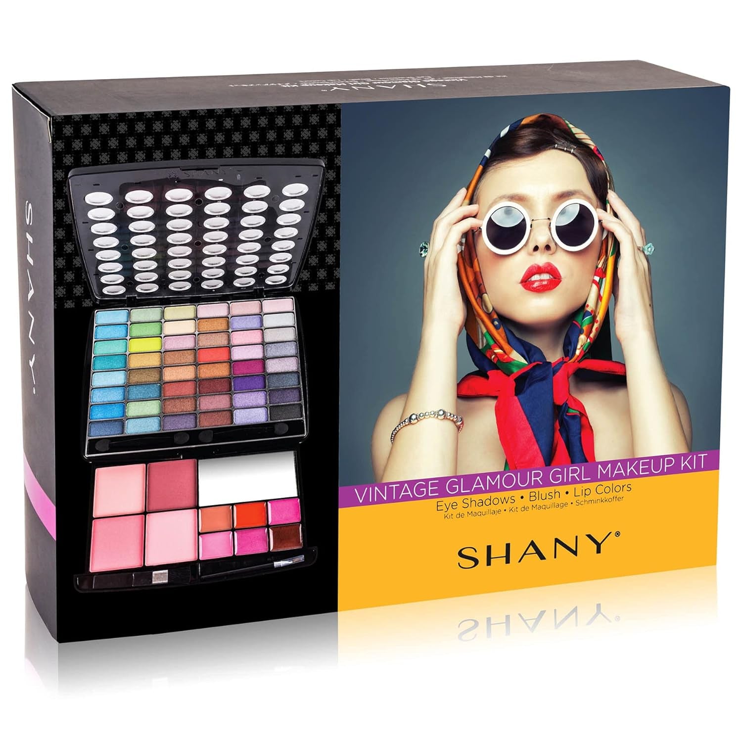 Glamour Girl Makeup Collection: Comprehensive Eyeshadow Palette Featuring Blushes, Lipsticks, Lip Gloss, Mirror, Applicators, and Elegant Gift Packaging