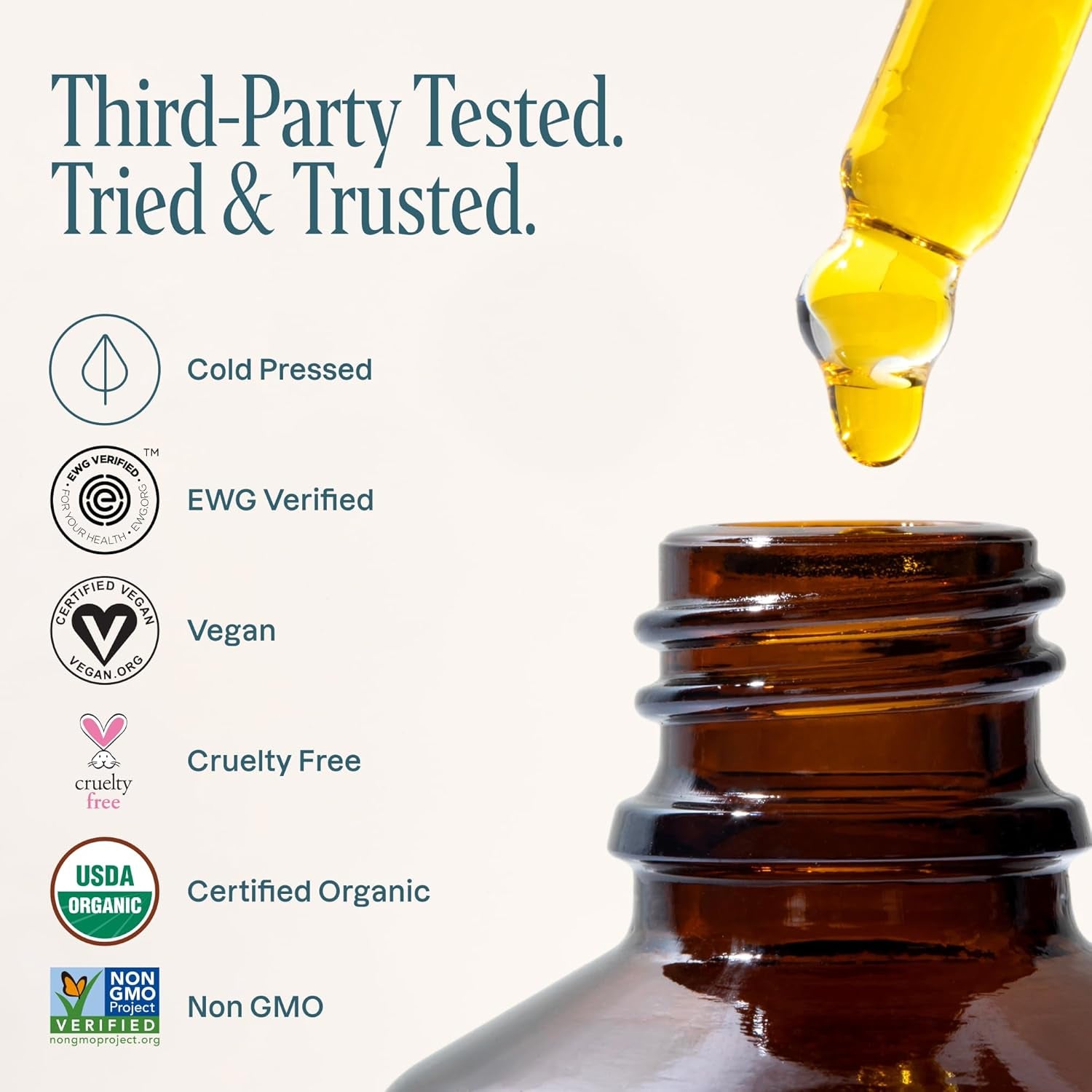 Organic Rosehip Seed Oil for Face - 100% Pure, Cold-Pressed Face Oil for Glowing Skin & Hair