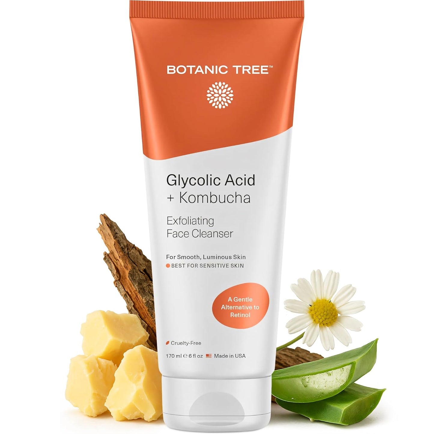 Glycolic Acid Exfoliating Facial Cleanser and Scrub with 10% Glycolic Acid, AHA, and Salicylic Acid - 6 Fl. Oz