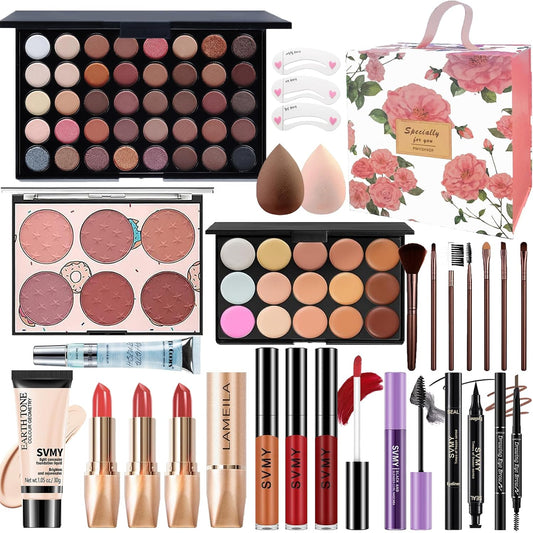 Professional Makeup Set for Women and Teen Girls - Comprehensive Kit with Eyeshadow Palette, Lip Gloss, and Face & Eye Makeup Essentials