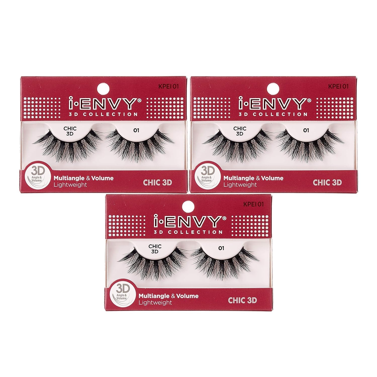 I-Envy 3D Glam Collection: Two Pairs of Multi-Angle and Volume False Eyelashes
