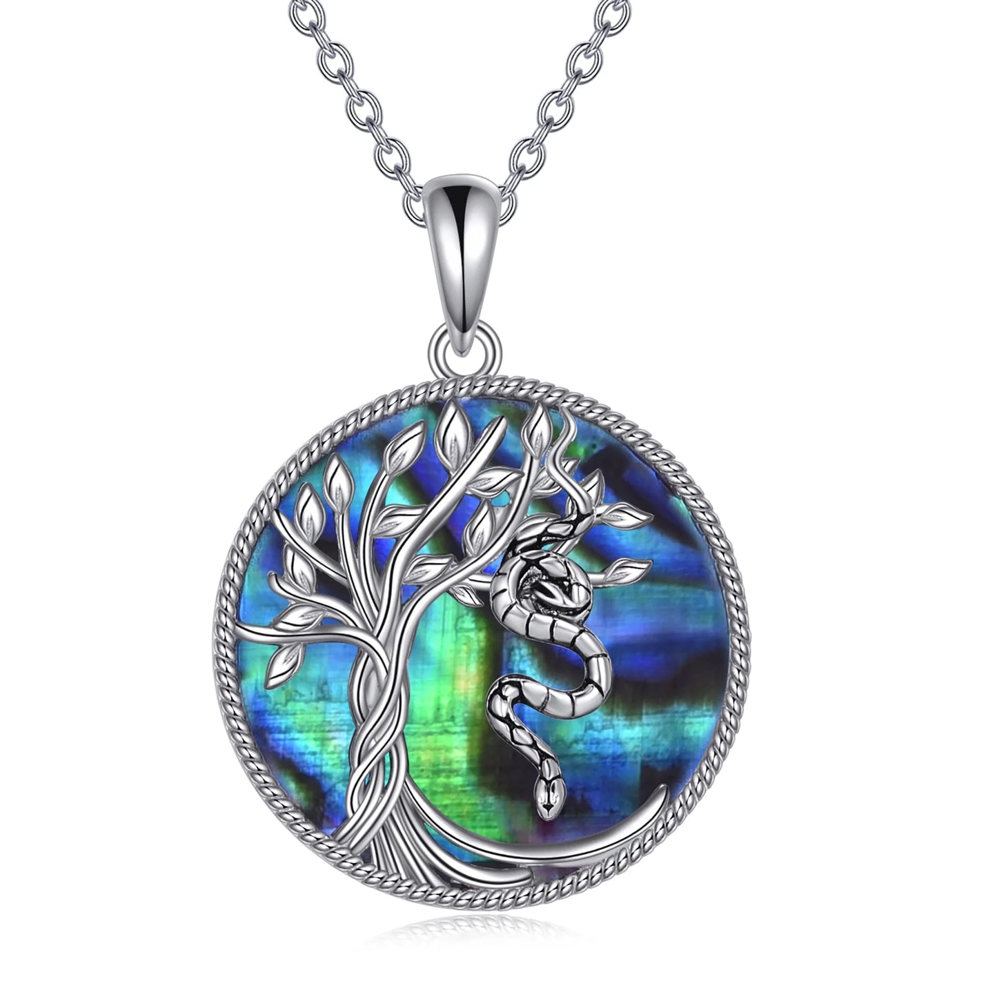 Birthday Gifts for Women Tree of Life Alpaca Necklace Sterling Silver with Abalone Shell Animal Alpaca Pendant Jewelry Graduation Gifts