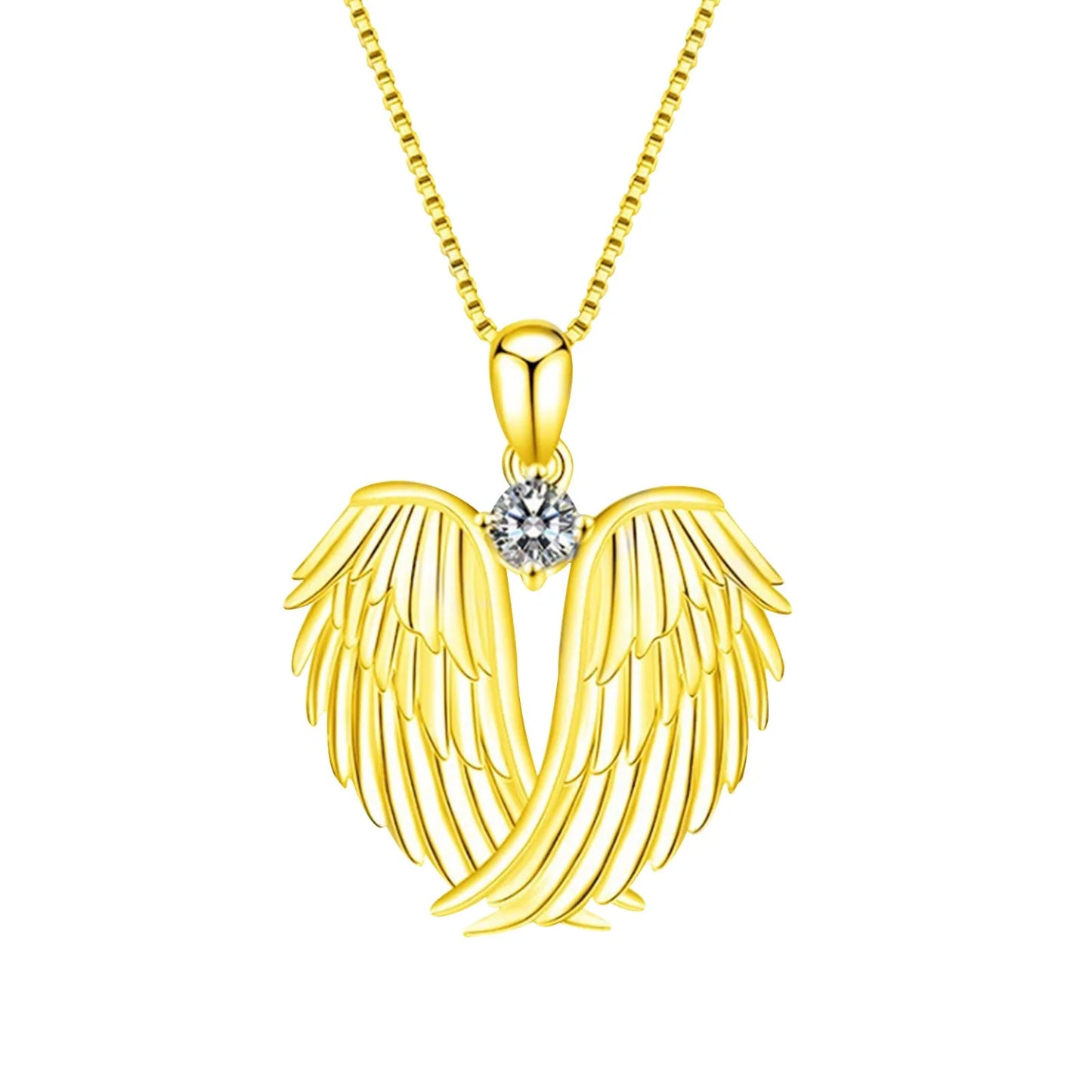 Jewelry on Clearance！Necklaces for Women Angel Wings Necklace 925 Silver Guardian Angel Wings Pendant Birthstone Necklace for Women Jewelry Gifts