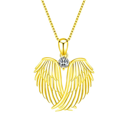 Jewelry on Clearance！Necklaces for Women Angel Wings Necklace 925 Silver Guardian Angel Wings Pendant Birthstone Necklace for Women Jewelry Gifts