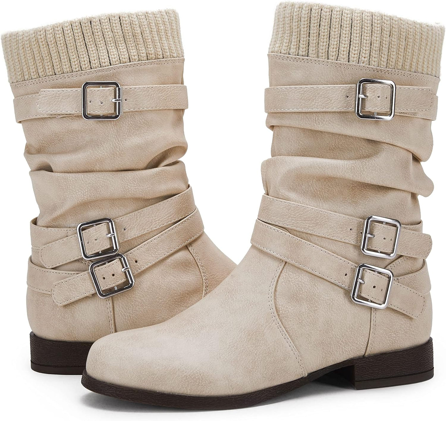 The Aspen Winter Bootie | Mid-Calf Faux Leather Boots | Bliss N' Bare