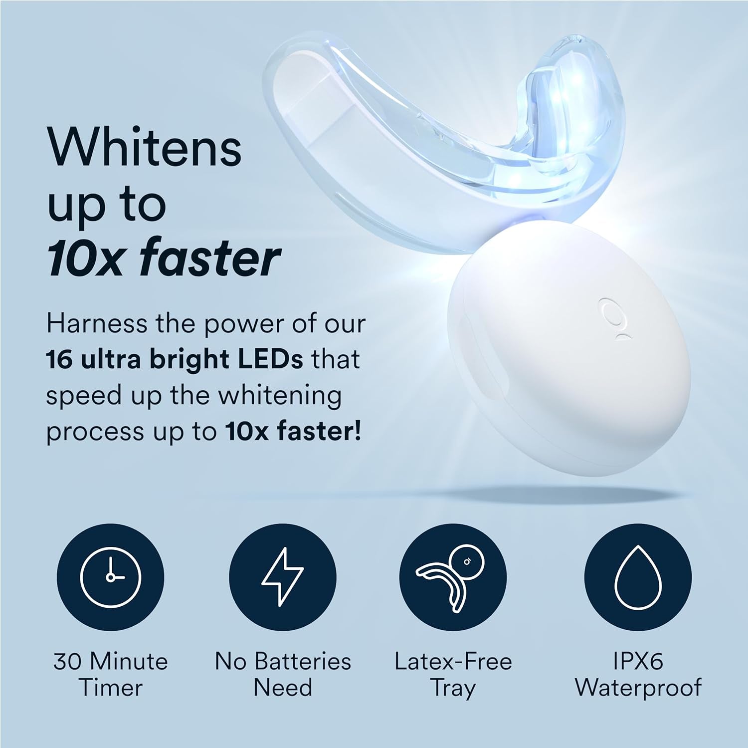 Advanced Teeth Whitening System with LED Accelerator, 35% Carbamide Peroxide Gel, Over 20 Applications, Achieves Up to 10 Shades Whiter in Just 7 Days
