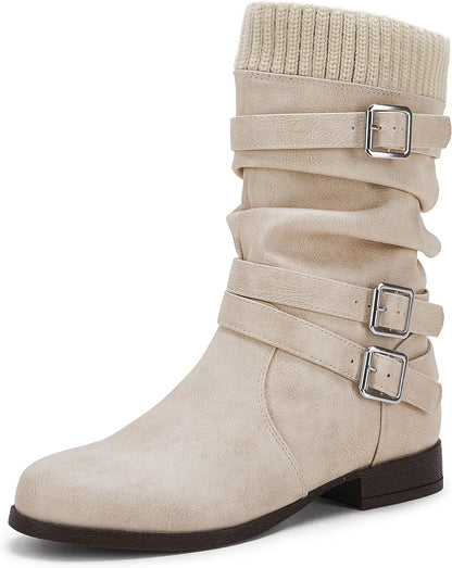 The Aspen Winter Bootie | Mid-Calf Faux Leather Boots | Bliss N' Bare