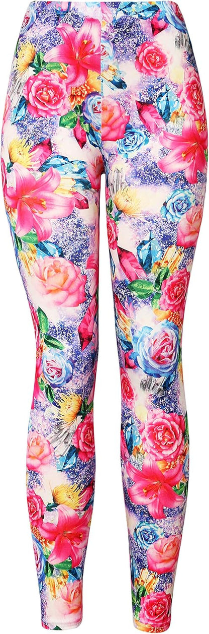 Kmystic Fun Print Leggings | Women's Cotton Blend Workout & Casual Leggings | Unique Artistic Designs | Bliss N Bare