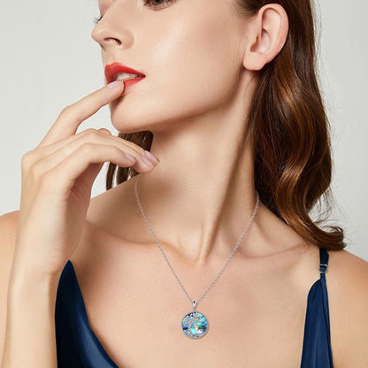 Birthday Gifts for Women Tree of Life Alpaca Necklace Sterling Silver with Abalone Shell Animal Alpaca Pendant Jewelry Graduation Gifts