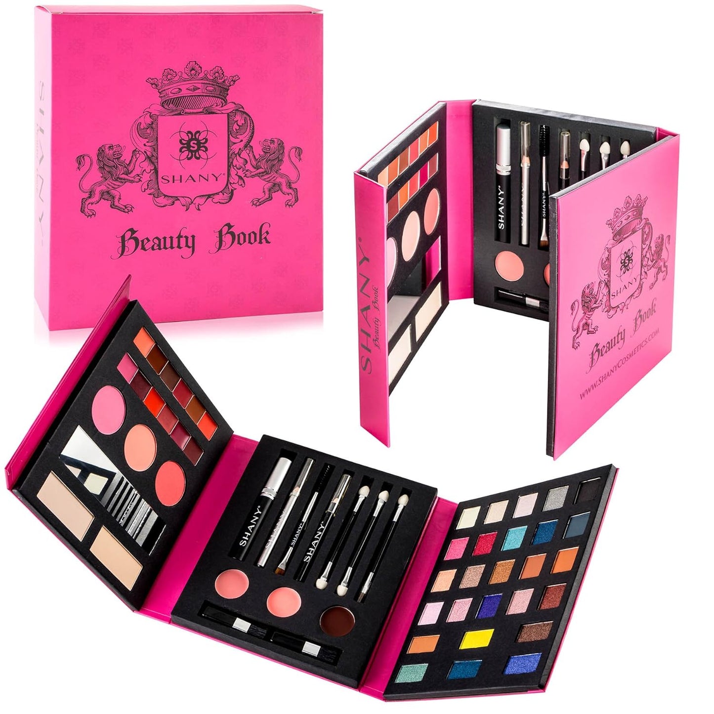 Glamour Girl Makeup Collection: Comprehensive Eyeshadow Palette Featuring Blushes, Lipsticks, Lip Gloss, Mirror, Applicators, and Elegant Gift Packaging