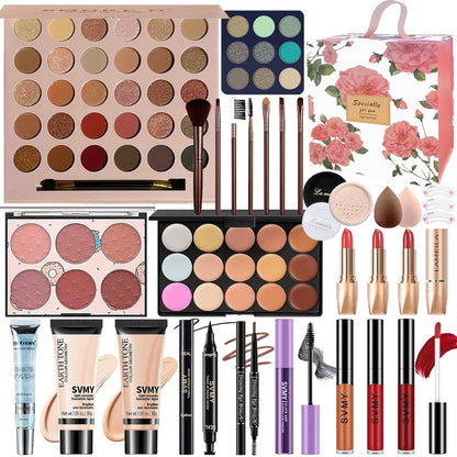 Professional Makeup Set for Women and Teen Girls - Comprehensive Kit with Eyeshadow Palette, Lip Gloss, and Face & Eye Makeup Essentials