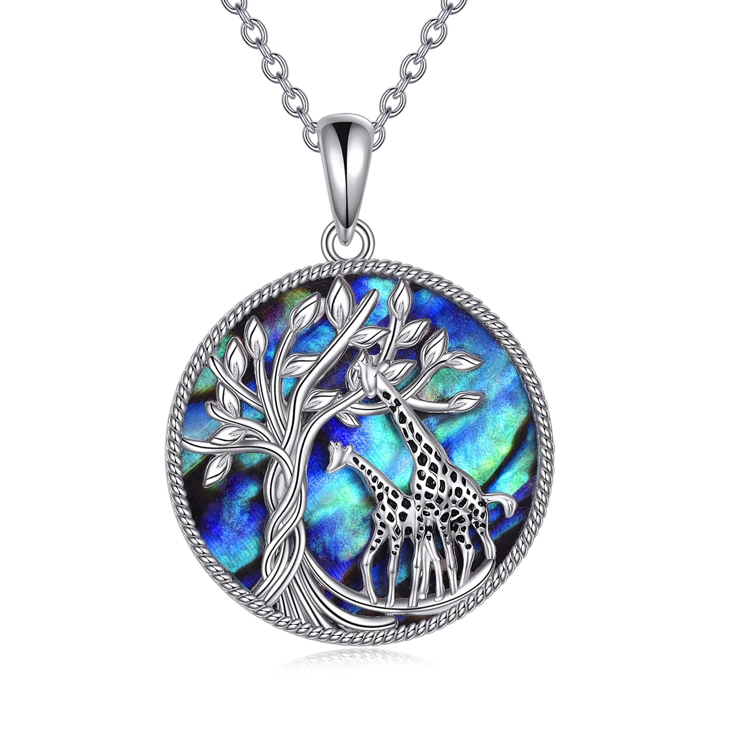 Birthday Gifts for Women Tree of Life Alpaca Necklace Sterling Silver with Abalone Shell Animal Alpaca Pendant Jewelry Graduation Gifts