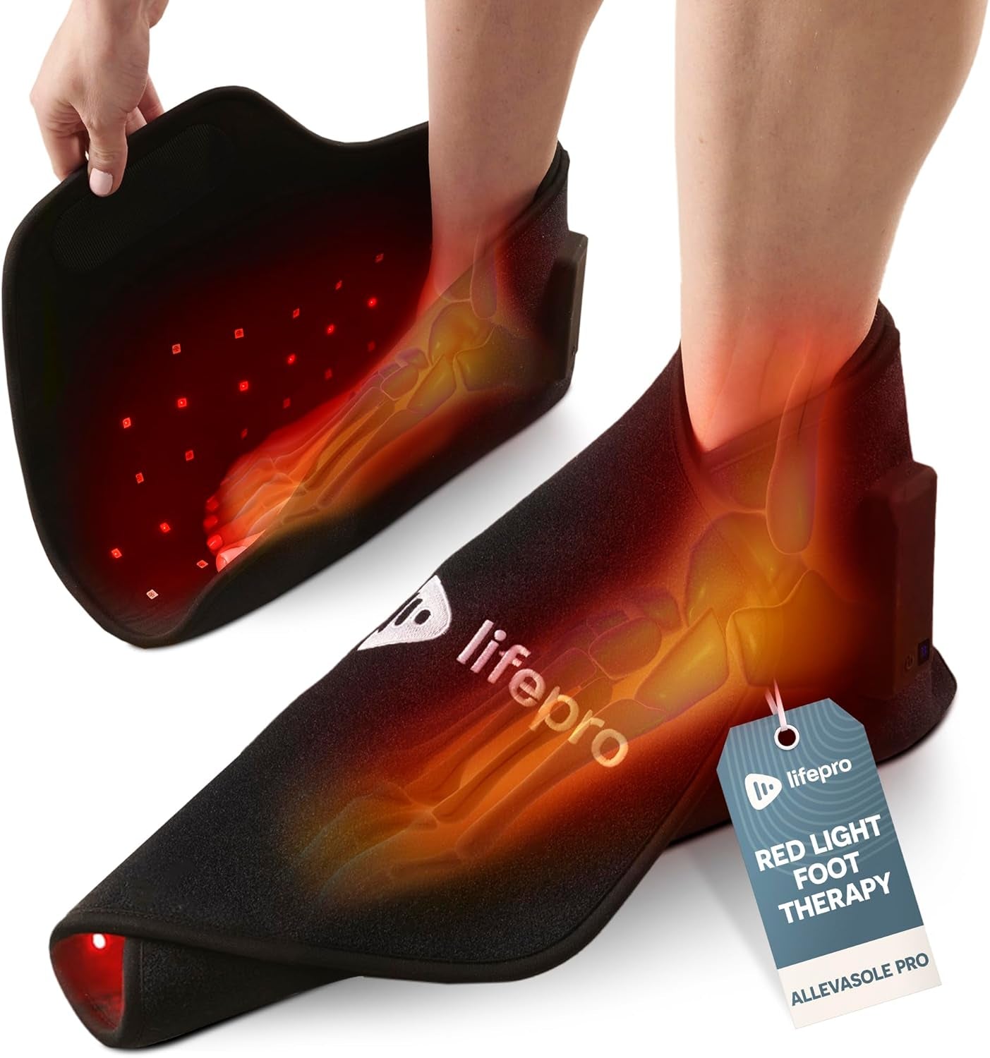Cordless Red Light Therapy Glove and Foot Wrap for Hands, Feet, and Ankles – Dual Wavelength Infrared Treatment (660Nm & 850Nm) with Auto Shut-Off Timer for Enhanced Wellness and Comfort