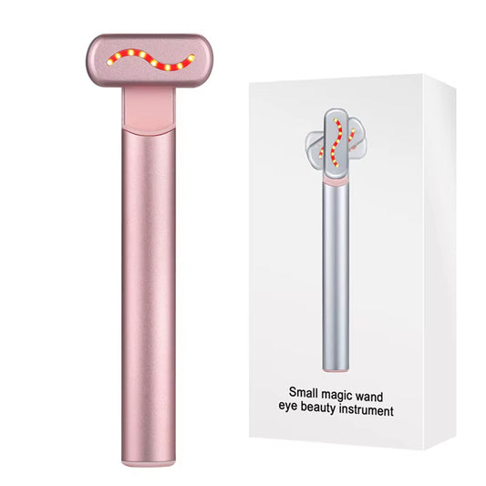 EMS Microcurrent Facial Lifting Device with Red Light Therapy - Eye and Neck Massager for Skin Tightening and Anti-Wrinkle Care