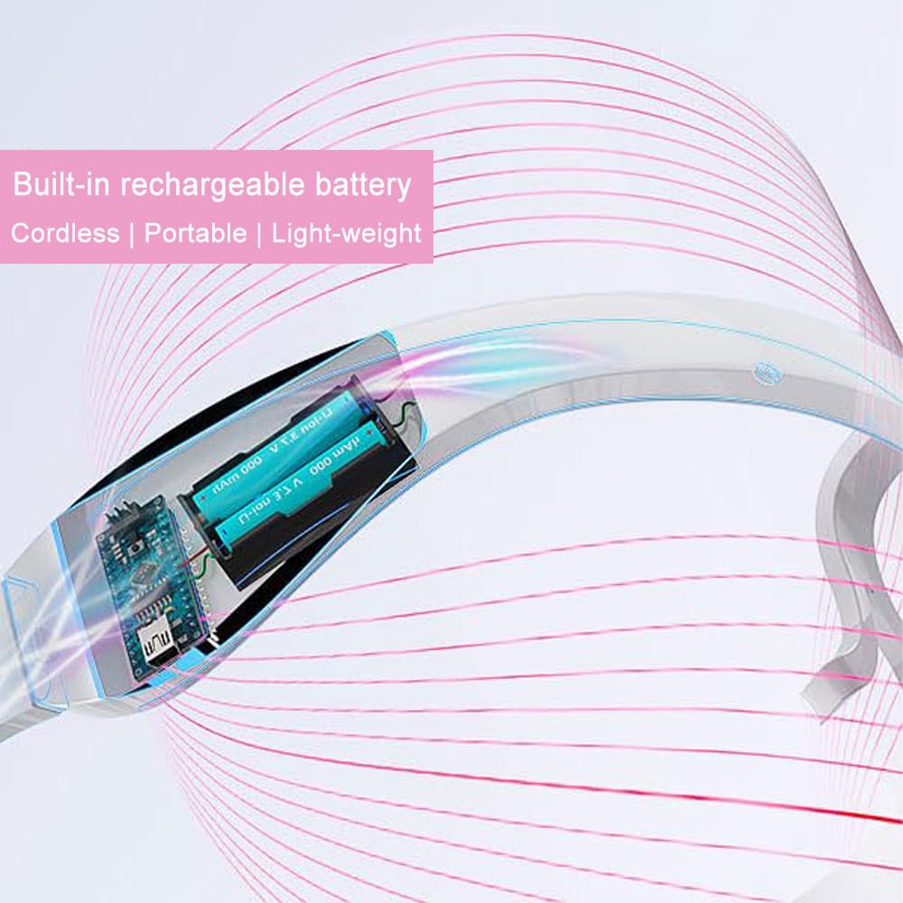 LED Facial Light Therapy Mask - Advanced Portable Rechargeable Skin Treatment with 7 Color Options