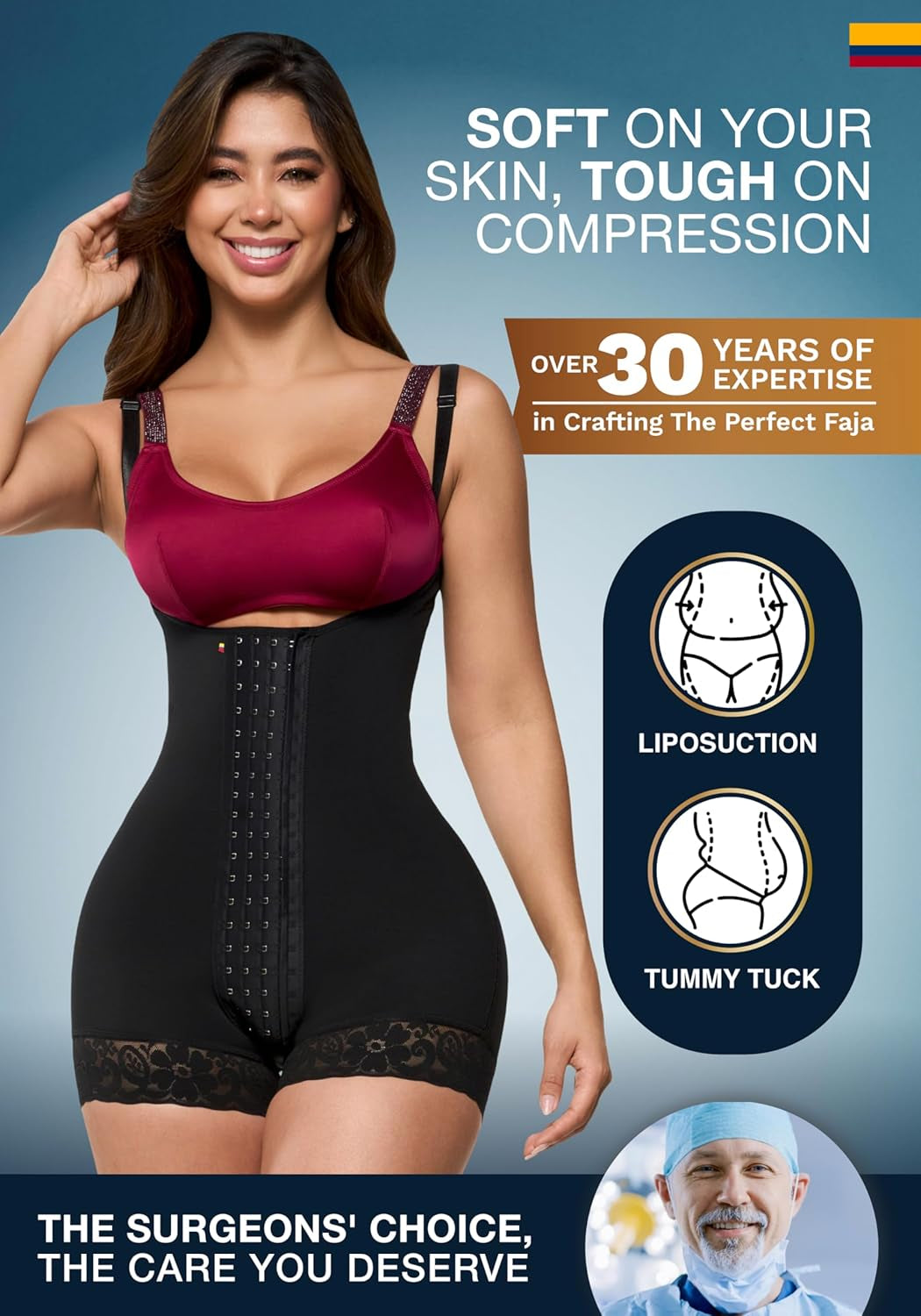 Stage 2 Faja | Post-Surgery Tummy Tuck Compression Garment | Colombian Body Shaper Shapewear | Bliss N Bare