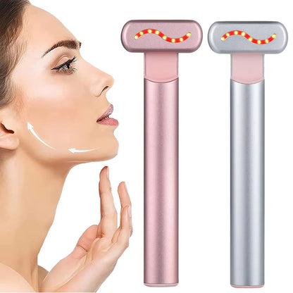 EMS Microcurrent Facial Lifting Device with Red Light Therapy - Eye and Neck Massager for Skin Tightening and Anti-Wrinkle Care