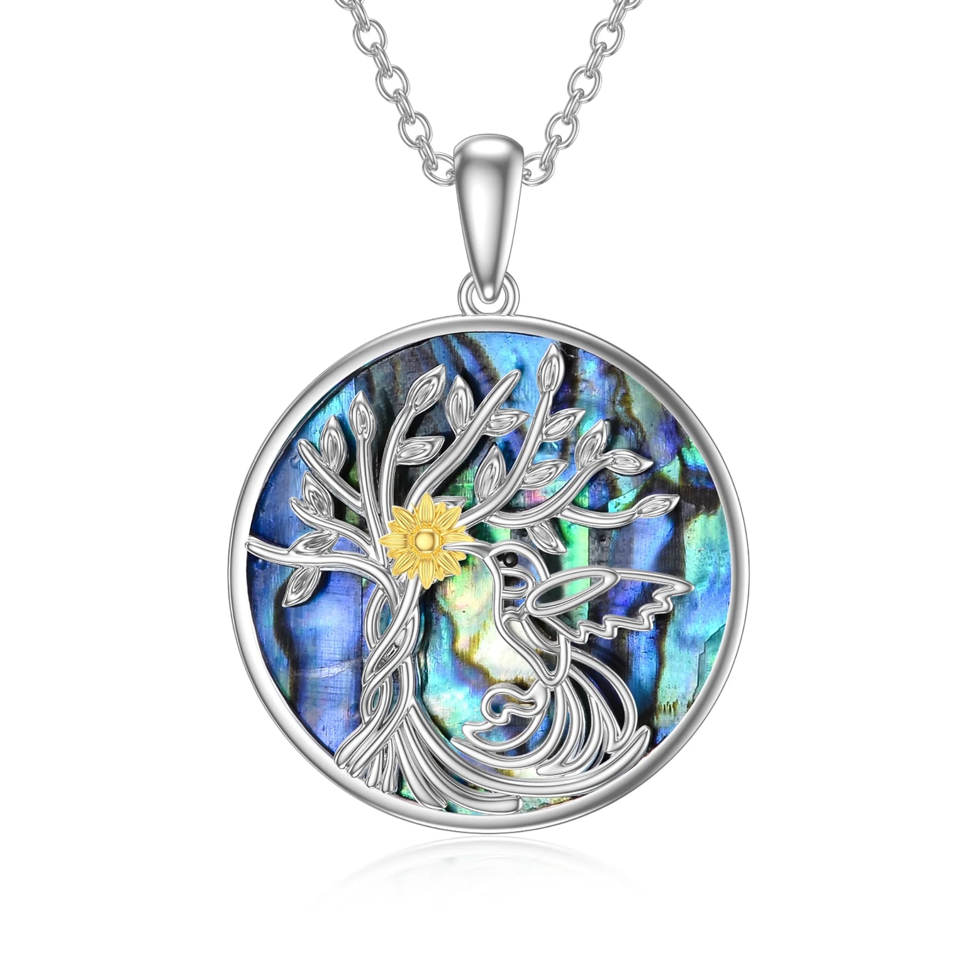 Birthday Gifts for Women Tree of Life Alpaca Necklace Sterling Silver with Abalone Shell Animal Alpaca Pendant Jewelry Graduation Gifts