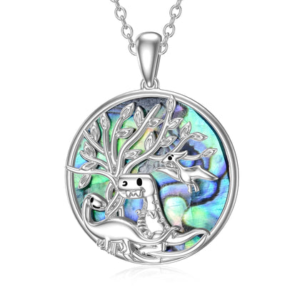 Birthday Gifts for Women Tree of Life Alpaca Necklace Sterling Silver with Abalone Shell Animal Alpaca Pendant Jewelry Graduation Gifts