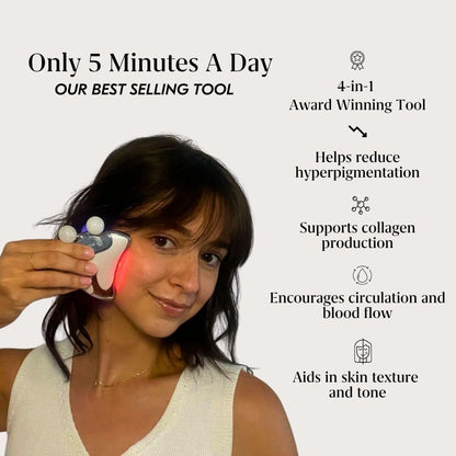 Vitality Qi LED Gua Sha Device for Enhanced Facial Rejuvenation, Firming, and Anti-Aging Treatment