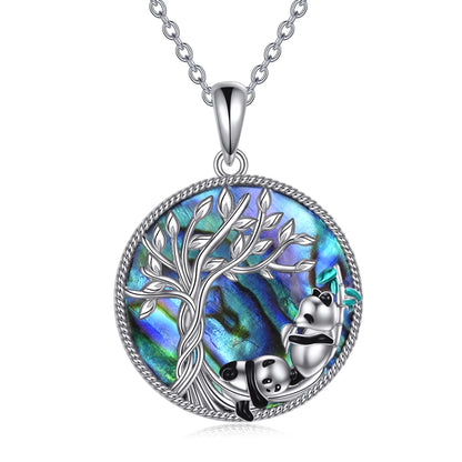 Birthday Gifts for Women Tree of Life Alpaca Necklace Sterling Silver with Abalone Shell Animal Alpaca Pendant Jewelry Graduation Gifts
