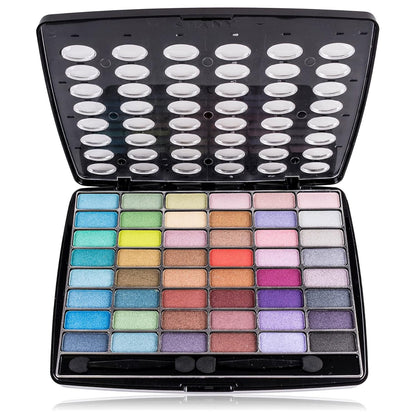 Glamour Girl Makeup Collection: Comprehensive Eyeshadow Palette Featuring Blushes, Lipsticks, Lip Gloss, Mirror, Applicators, and Elegant Gift Packaging
