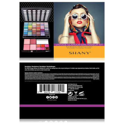 Glamour Girl Makeup Collection: Comprehensive Eyeshadow Palette Featuring Blushes, Lipsticks, Lip Gloss, Mirror, Applicators, and Elegant Gift Packaging