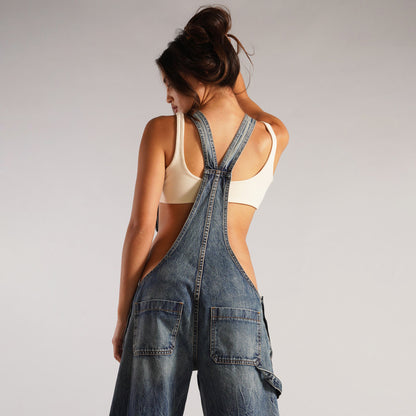 This Y2K Zipper Denim Overall is a popular item on many shopping platforms, characterized by its loose, wide-leg fit, zipper details, and streetwear style