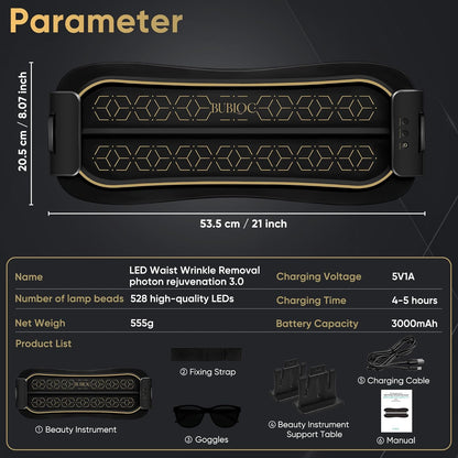 Professional Multifunctional Infrared Red Light Therapy Device for Body and Face, Near-Infrared 850nm, Cordless with Adjustable Timer (10-30 mins) for Waist, Legs, and Targeted Areas