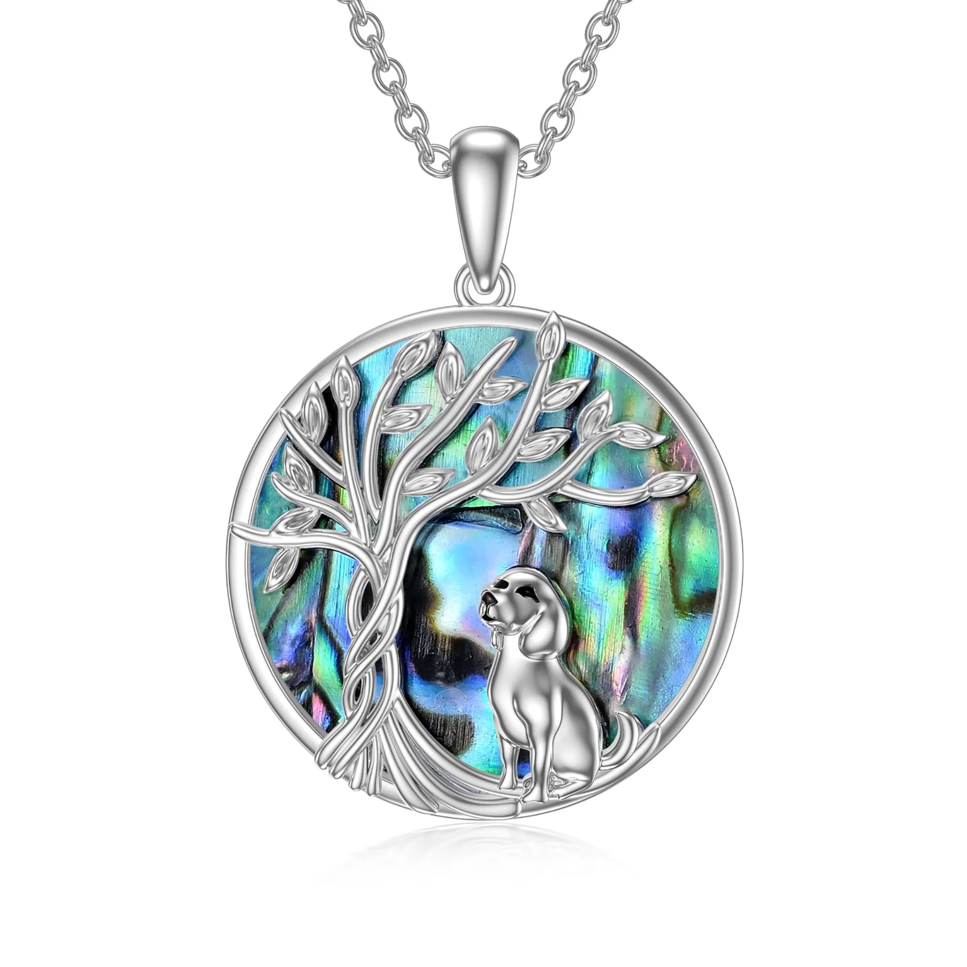 Birthday Gifts for Women Tree of Life Alpaca Necklace Sterling Silver with Abalone Shell Animal Alpaca Pendant Jewelry Graduation Gifts