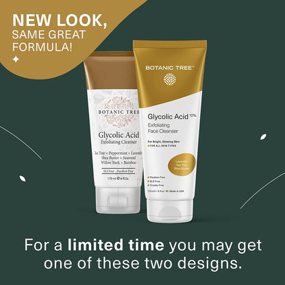 Glycolic Acid Exfoliating Facial Cleanser and Scrub with 10% Glycolic Acid, AHA, and Salicylic Acid - 6 Fl. Oz