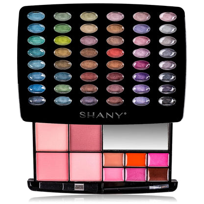 Glamour Girl Makeup Collection: Comprehensive Eyeshadow Palette Featuring Blushes, Lipsticks, Lip Gloss, Mirror, Applicators, and Elegant Gift Packaging