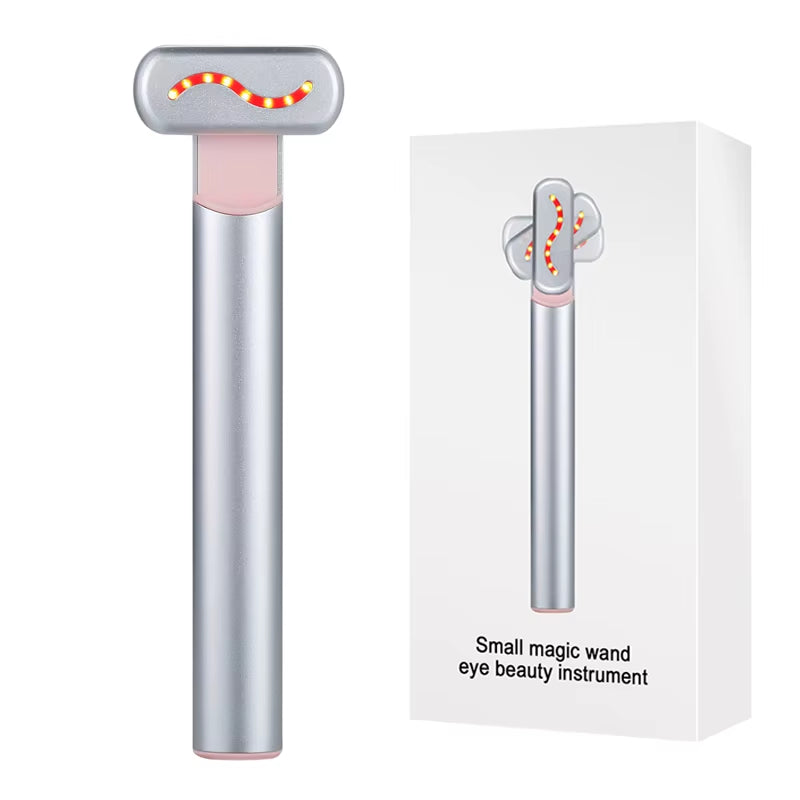 EMS Microcurrent Facial Lifting Device with Red Light Therapy - Eye and Neck Massager for Skin Tightening and Anti-Wrinkle Care