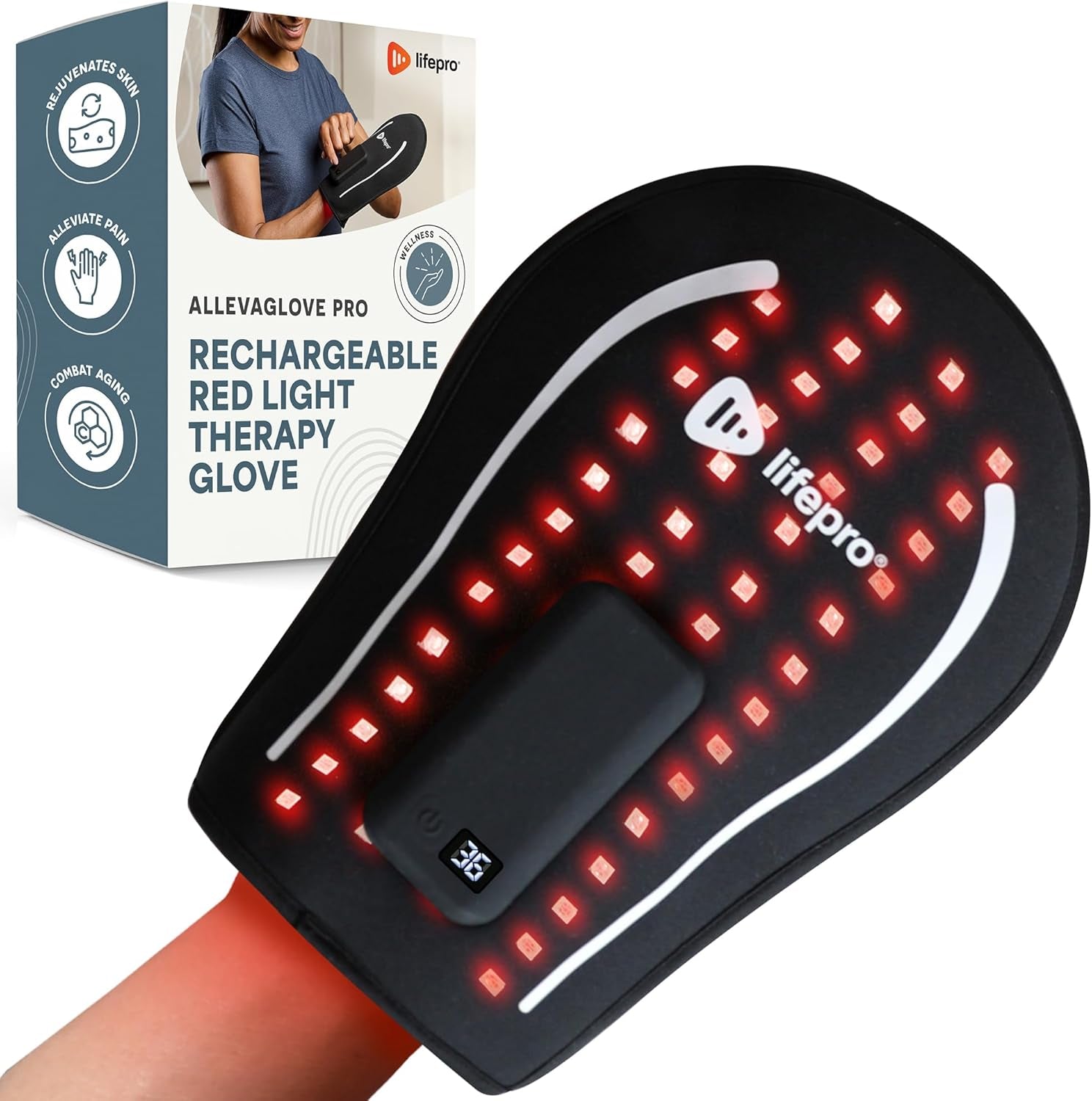 Cordless Red Light Therapy Glove and Foot Wrap for Hands, Feet, and Ankles – Dual Wavelength Infrared Treatment (660Nm & 850Nm) with Auto Shut-Off Timer for Enhanced Wellness and Comfort