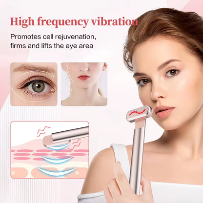 EMS Microcurrent Facial Lifting Device with Red Light Therapy - Eye and Neck Massager for Skin Tightening and Anti-Wrinkle Care