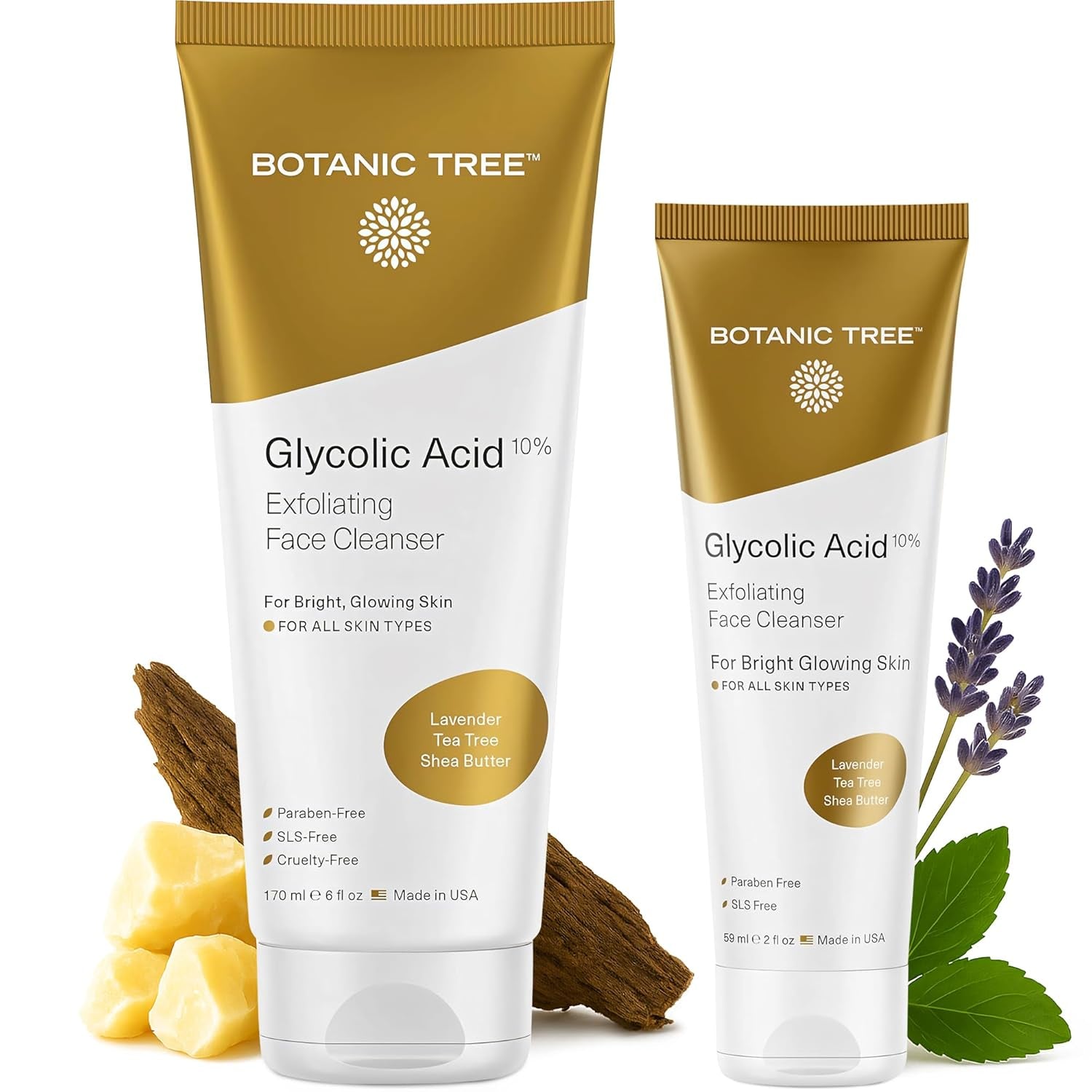 Glycolic Acid Exfoliating Facial Cleanser and Scrub with 10% Glycolic Acid, AHA, and Salicylic Acid - 6 Fl. Oz