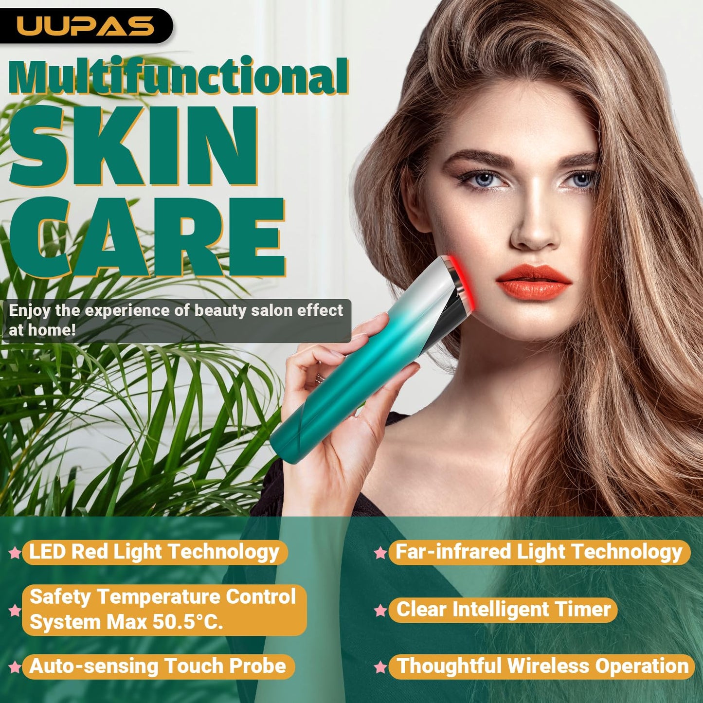 LED Infrared Facial Red Light Therapy Device for Skin Rejuvenation