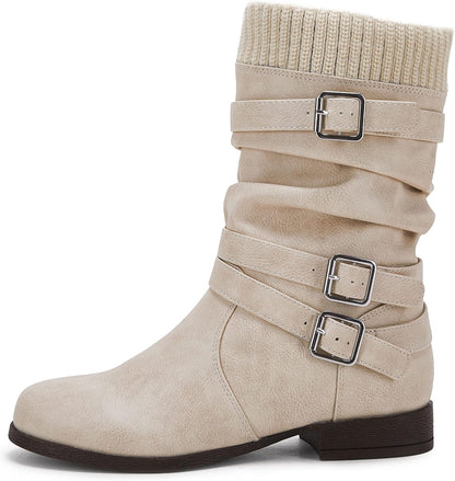 The Aspen Winter Bootie | Mid-Calf Faux Leather Boots | Bliss N' Bare