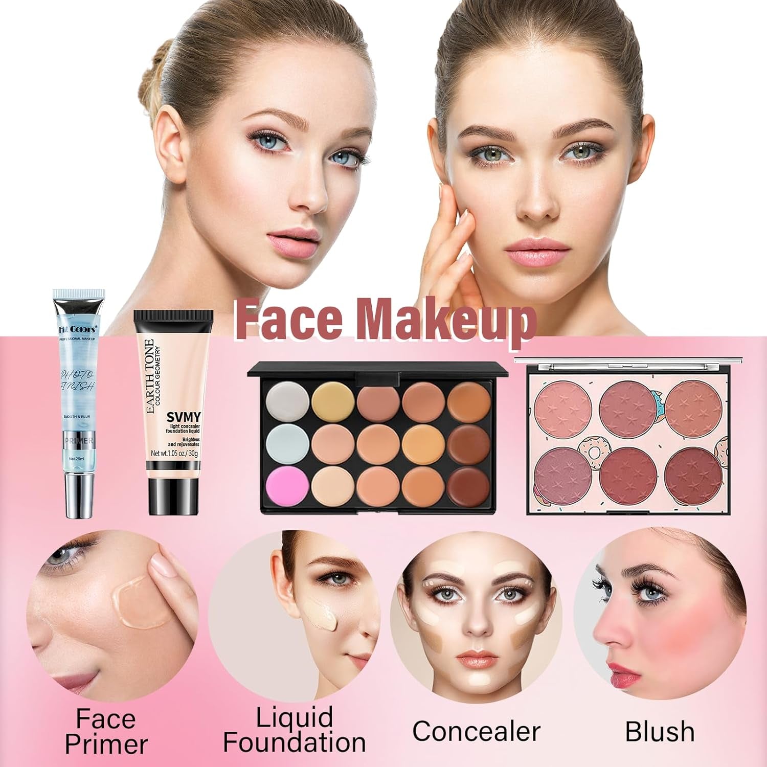 Professional Makeup Set for Women and Teen Girls - Comprehensive Kit with Eyeshadow Palette, Lip Gloss, and Face & Eye Makeup Essentials