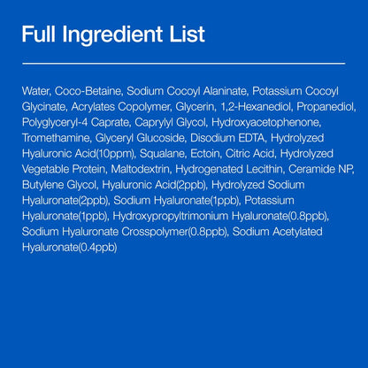 Moisturizing Gentle Gel Cleanser with Hyaluronic Acid, Squalane, and Ceramide - pH Balanced Foaming Facial Cleanser for Daily Hydration (150ml / 5.07 fl oz)