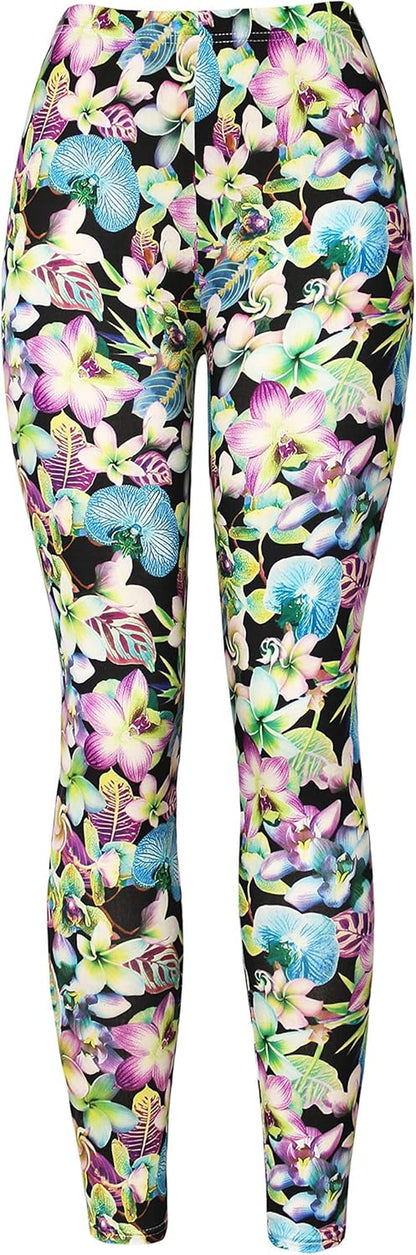 Kmystic Fun Print Leggings | Women's Cotton Blend Workout & Casual Leggings | Unique Artistic Designs | Bliss N Bare