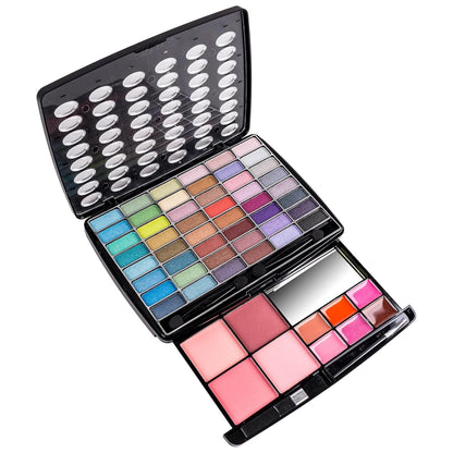Glamour Girl Makeup Collection: Comprehensive Eyeshadow Palette Featuring Blushes, Lipsticks, Lip Gloss, Mirror, Applicators, and Elegant Gift Packaging
